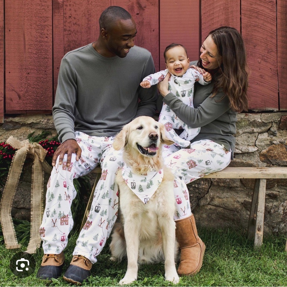 Burt's Bees Family Matching Family PJs in Ski the Alps print